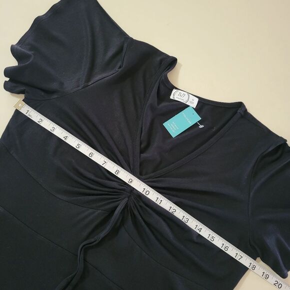 Maurice's Black V-neck A-line Flutter Sleeve Dress - Picture 5 of 15